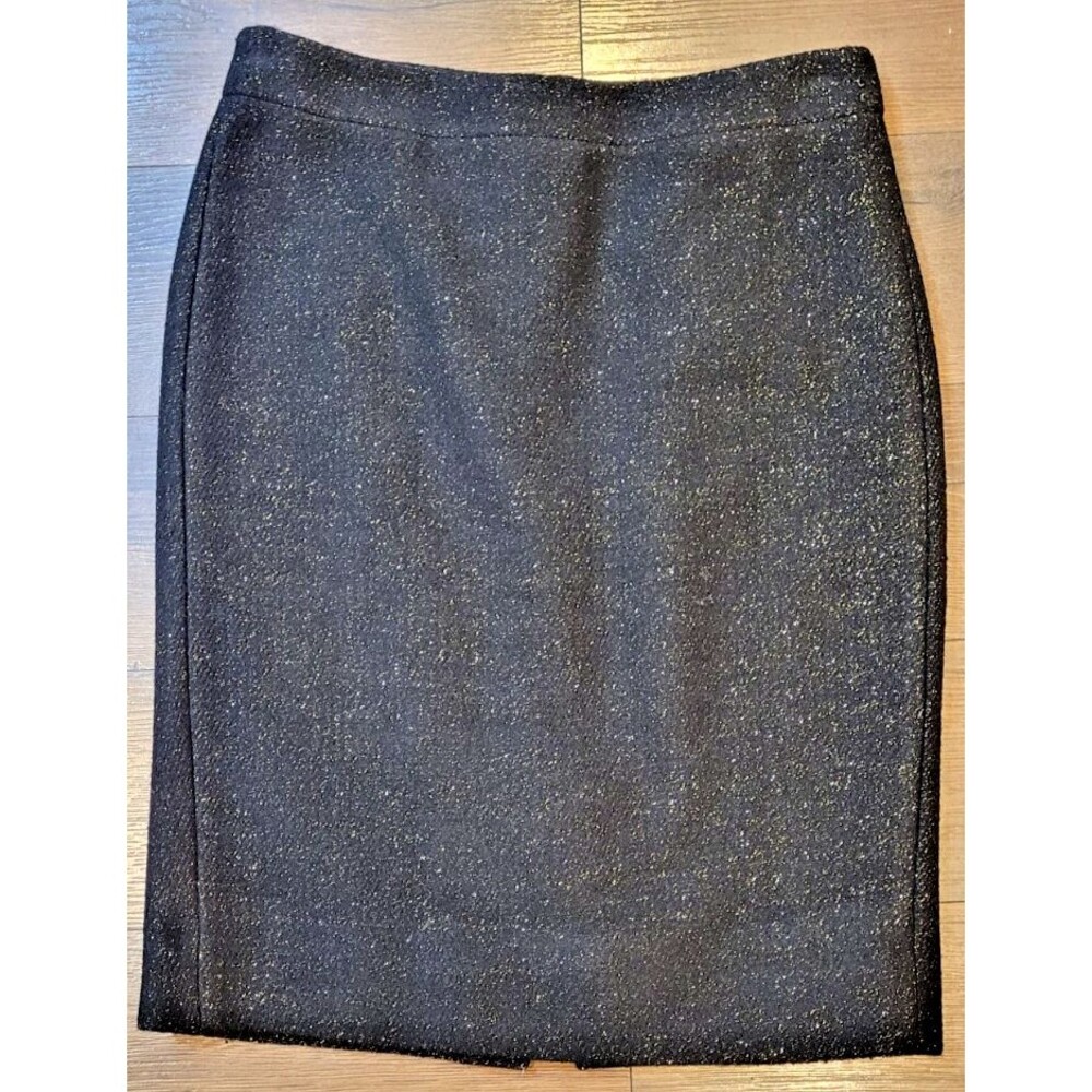 J. Crew No 2 Pencil Black Wool Blend Skirt SZ 6 Career Classy Preppy Holiday